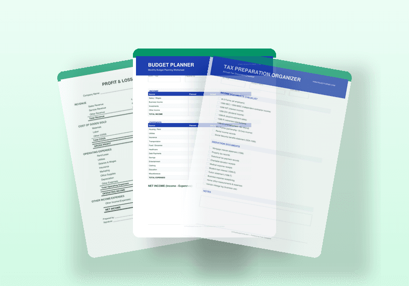 Small Business Finance Forms Bundle — 26 Accounting PDF Templates — printable template preview