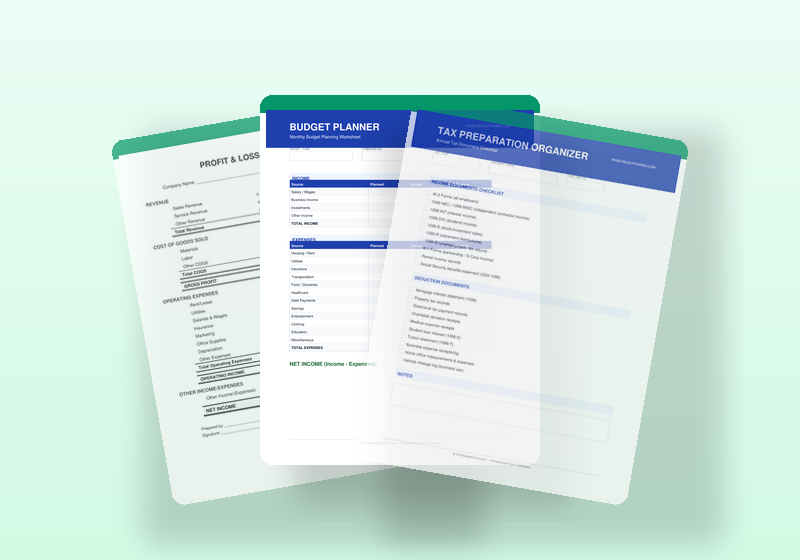 Financial Management Forms Finance & Accounting Forms Bundle | 26 PDF Templates